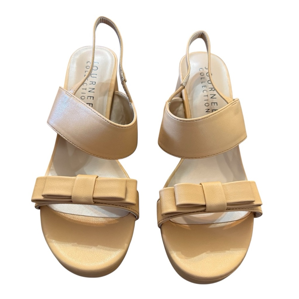 Journee Collection Brookan Platform Block Heel Dress Sandals Size 7 - Picture 2 of 10